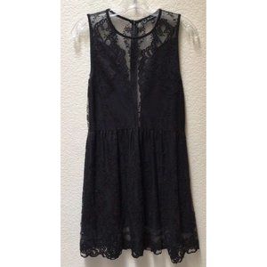 For Love & Lemons Womens Sleeveless Lace Dress Black Size Large Mini